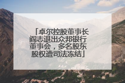 卓尔控股董事长阎志退出众邦银行董事会，多名股东股权遭司法冻结
