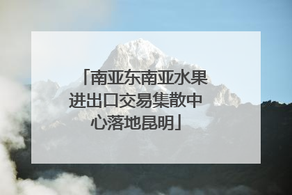 南亚东南亚水果进出口交易集散中心落地昆明