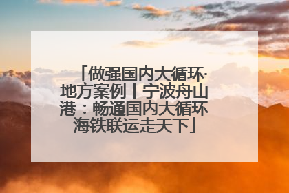 做强国内大循环·地方案例丨宁波舟山港：畅通国内大循环海铁联运走天下