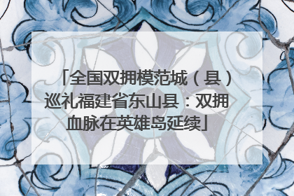全国双拥模范城（县）巡礼福建省东山县：双拥血脉在英雄岛延续