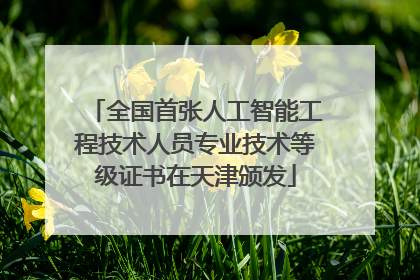 全国首张人工智能工程技术人员专业技术等级证书在天津颁发