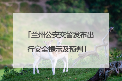 兰州公安交警发布出行安全提示及预判