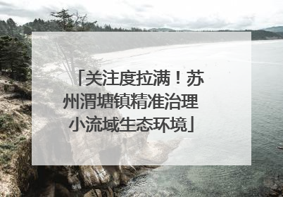 关注度拉满！苏州渭塘镇精准治理小流域生态环境