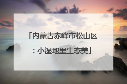 内蒙古赤峰市松山区：小湿地里生态美