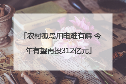 农村孤岛用电难有解 今年有望再投312亿元
