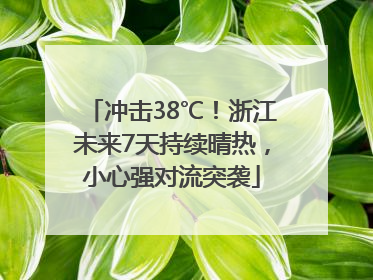 冲击38℃！浙江未来7天持续晴热，小心强对流突袭