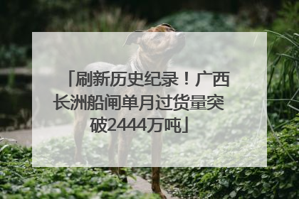 刷新历史纪录！广西长洲船闸单月过货量突破2444万吨