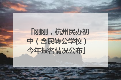 刚刚，杭州民办初中（含民转公学校）今年报名情况公布