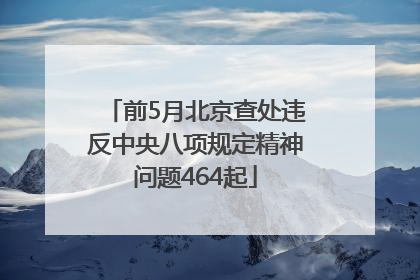 前5月北京查处违反中央八项规定精神问题464起
