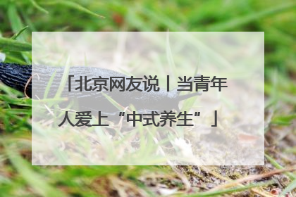 北京网友说丨当青年人爱上“中式养生”