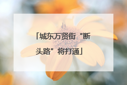 城东万贤街“断头路”将打通