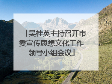 吴桂英主持召开市委宣传思想文化工作领导小组会议