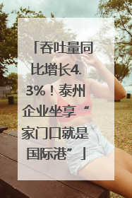 吞吐量同比增长4.3%！泰州企业坐享“家门口就是国际港”