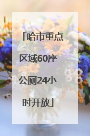 哈市重点区域60座公厕24小时开放