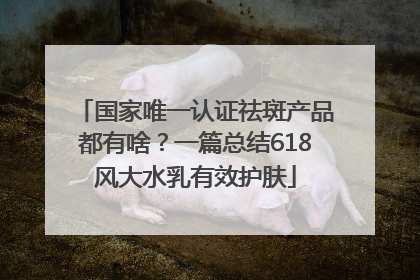 国家唯一认证祛斑产品都有啥？一篇总结618风大水乳有效护肤