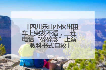 四川乐山小伙出租车上突发不适，三连电话“碎碎念”上演教科书式自救