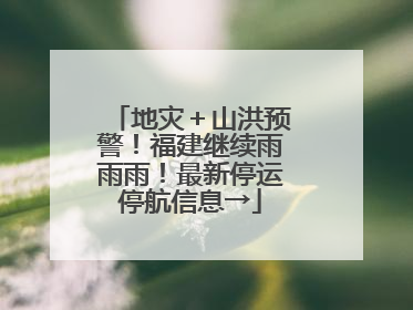 地灾＋山洪预警！福建继续雨雨雨！最新停运停航信息→