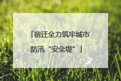 宿迁全力筑牢城市防汛“安全堤”