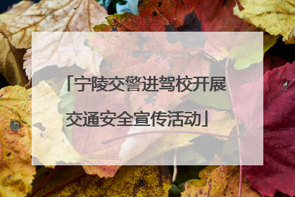 宁陵交警进驾校开展交通安全宣传活动