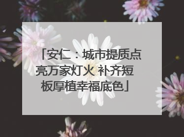 安仁：城市提质点亮万家灯火 补齐短板厚植幸福底色