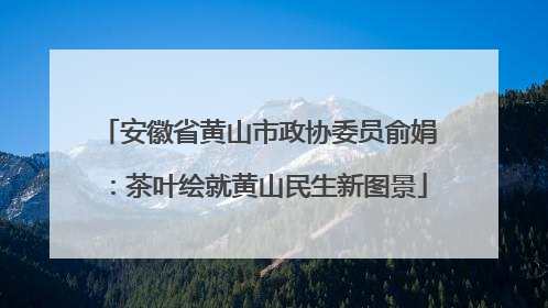 安徽省黄山市政协委员俞娟：茶叶绘就黄山民生新图景