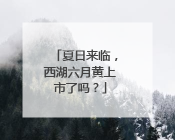 夏日来临，西湖六月黄上市了吗？