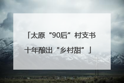 太原“90后”村支书十年酿出“乡村甜”