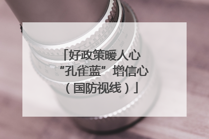 好政策暖人心 “孔雀蓝”增信心（国防视线）