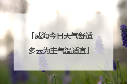威海今日天气舒适 多云为主气温适宜