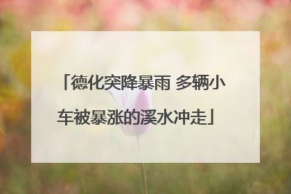 德化突降暴雨 多辆小车被暴涨的溪水冲走