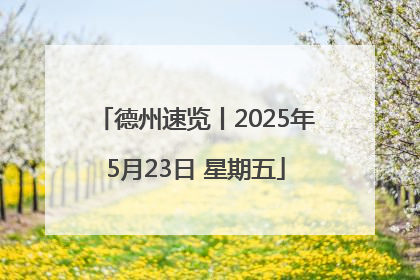 德州速览丨2025年5月23日 星期五