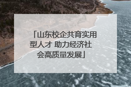 山东校企共育实用型人才 助力经济社会高质量发展