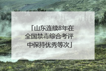 山东连续8年在全国禁毒综合考评中保持优秀等次