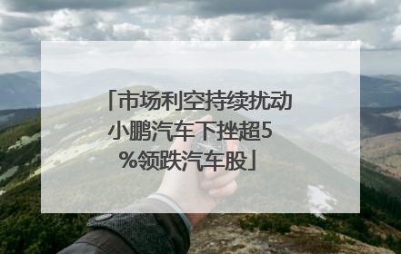 市场利空持续扰动 小鹏汽车下挫超5%领跌汽车股
