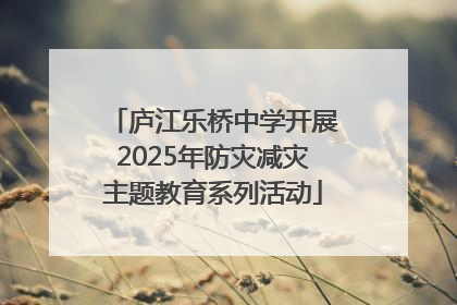 庐江乐桥中学开展2025年防灾减灾主题教育系列活动