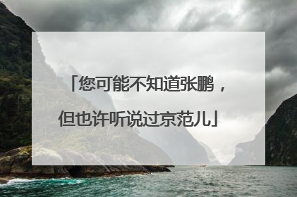 您可能不知道张鹏，但也许听说过京范儿