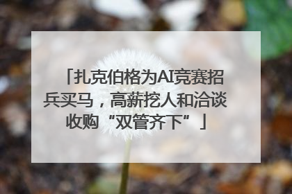 扎克伯格为AI竞赛招兵买马，高薪挖人和洽谈收购“双管齐下”
