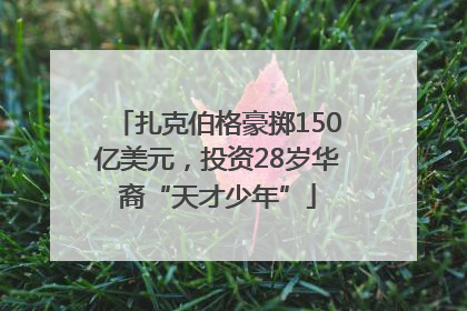 扎克伯格豪掷150亿美元，投资28岁华裔“天才少年”