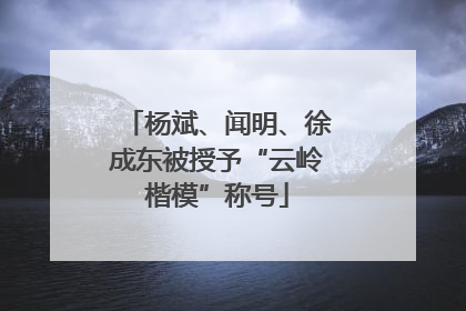 杨斌、闻明、徐成东被授予“云岭楷模”称号