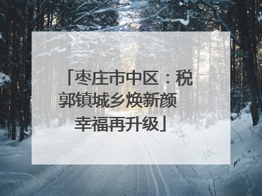 枣庄市中区：税郭镇城乡焕新颜 幸福再升级