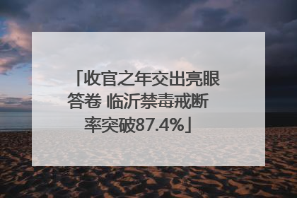收官之年交出亮眼答卷 临沂禁毒戒断率突破87.4%