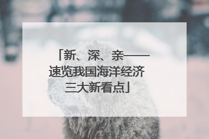 新、深、亲——速览我国海洋经济三大新看点
