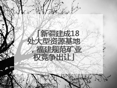 新疆建成18处大型资源基地，福建规范矿业权竞争出让