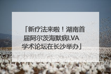 新疗法来啦！湖南首届阿尔茨海默病LVA学术论坛在长沙举办