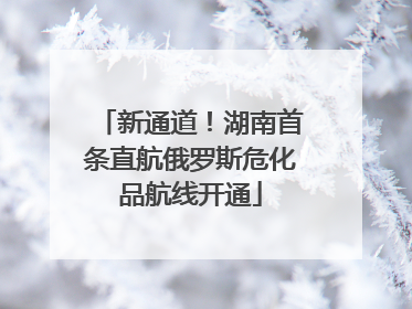 新通道！湖南首条直航俄罗斯危化品航线开通