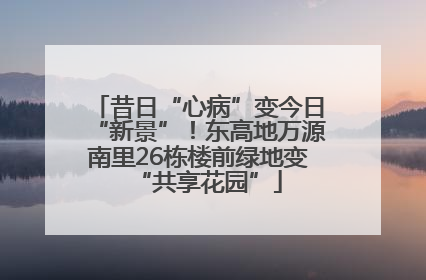 昔日“心病”变今日“新景”！东高地万源南里26栋楼前绿地变“共享花园”