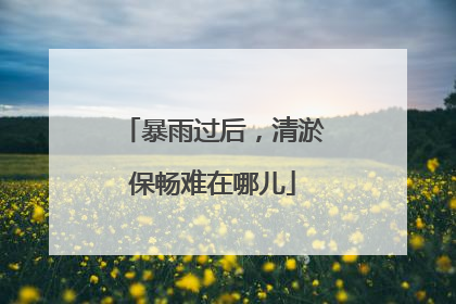 暴雨过后，清淤保畅难在哪儿