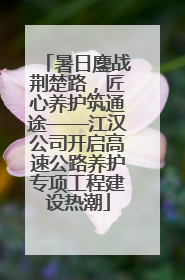 暑日鏖战荆楚路，匠心养护筑通途——江汉公司开启高速公路养护专项工程建设热潮