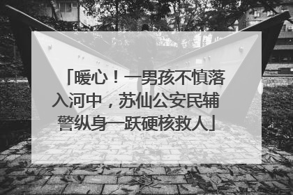 暖心！一男孩不慎落入河中，苏仙公安民辅警纵身一跃硬核救人