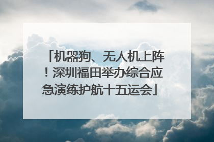 机器狗、无人机上阵！深圳福田举办综合应急演练护航十五运会